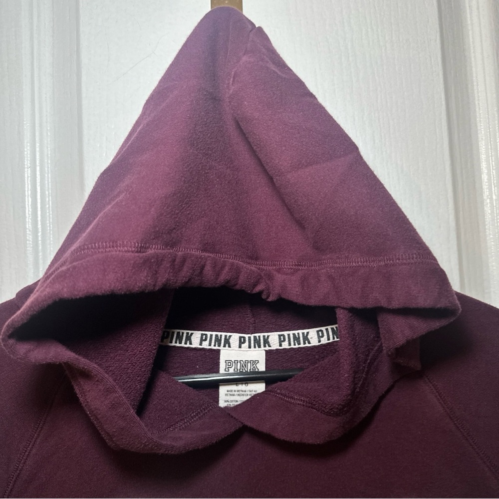 PINK by Victoria's Secret Wine Hoodie Sweatshirt Size Large - Picture 6 of 11